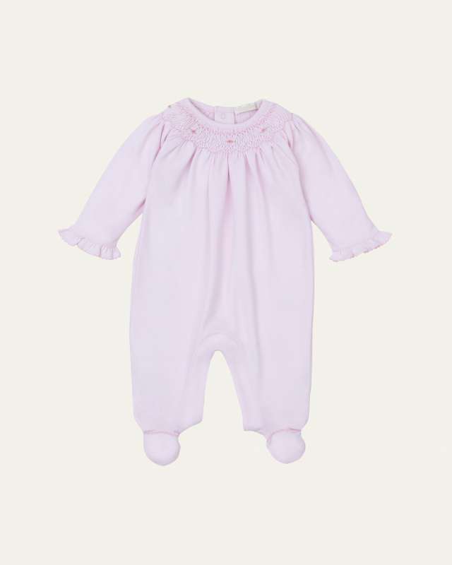 Girl's CLB Bishop Hand Smocked Footie, Size Premie-9M